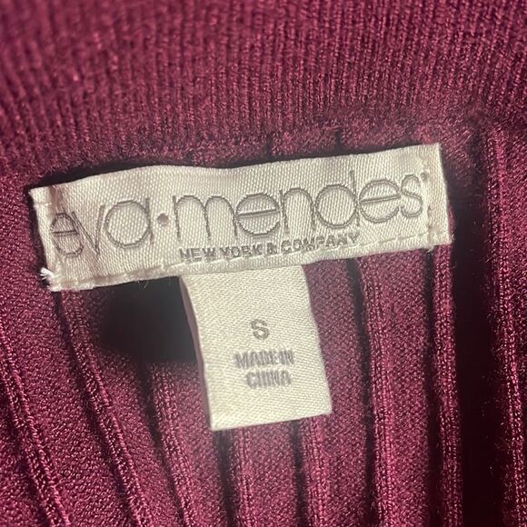 Eva Mendes for New York & Company Ribbed Knit Midi Skirt Maroon sz S - Picture 4 of 10